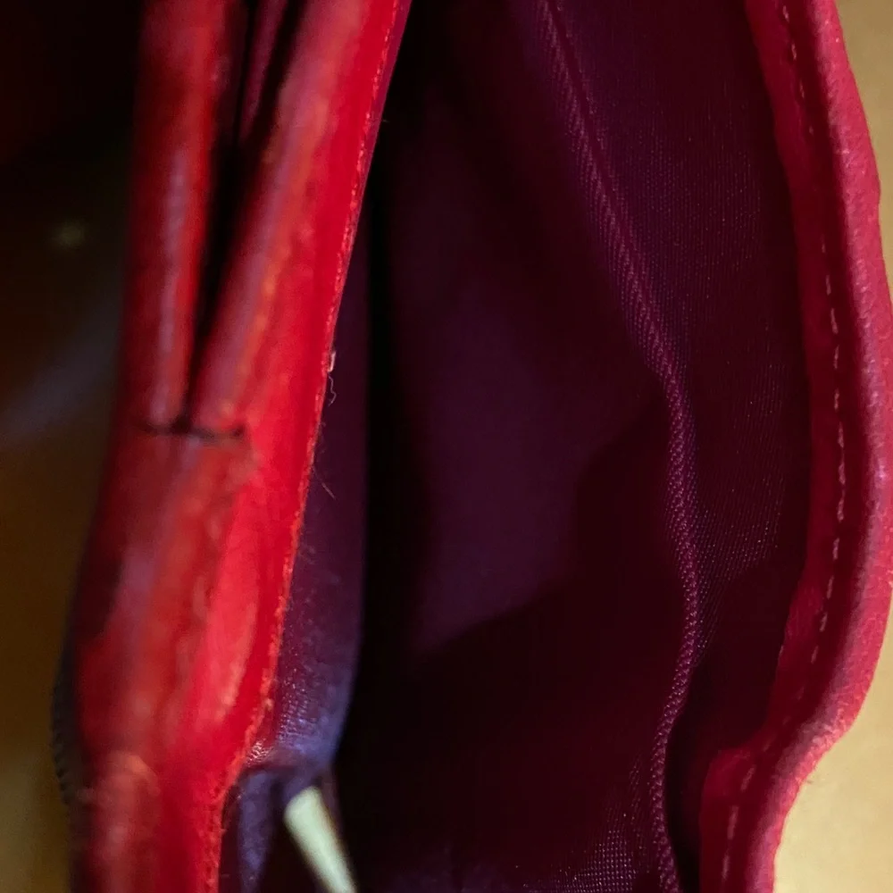 Dior Brown and Red Wallet with Yellow Accent #2